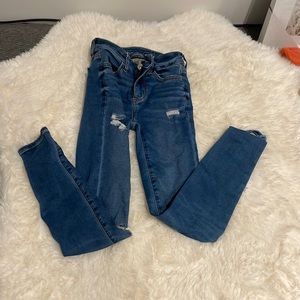 american eagle skinny jeans , stretchy , size 000